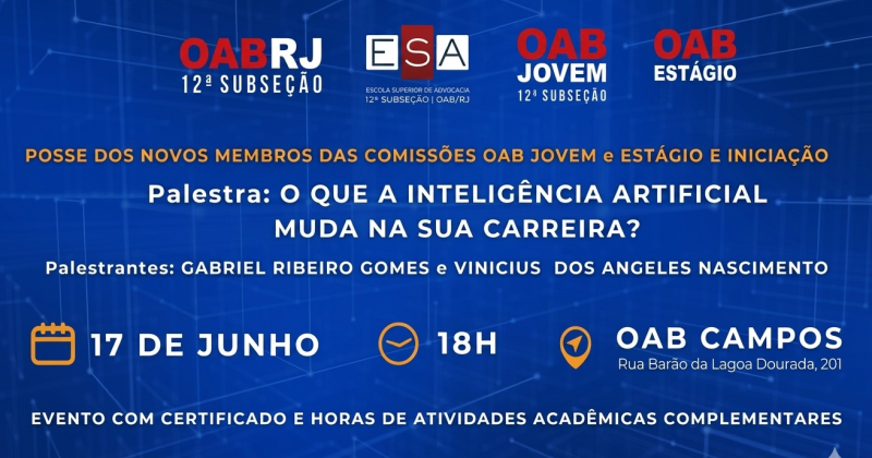O Futuro do Direito: OAB Campos promove evento sobre os impactos da Inteligência Artificial na Advocacia