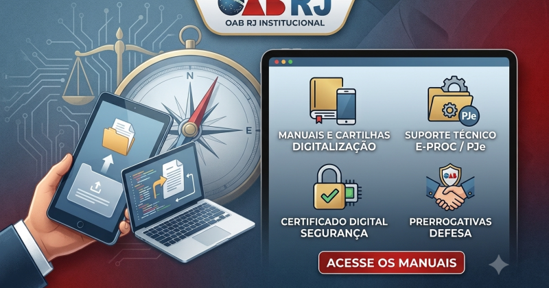 OABRJ disponibiliza repositório de manuais e cartilhas digitais para apoiar a advocacia fluminense