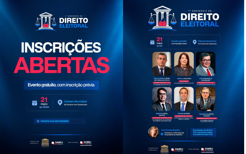 OAB Campos apoia o 1º Seminário de Direito Eleitoral na Câmara Municipal
