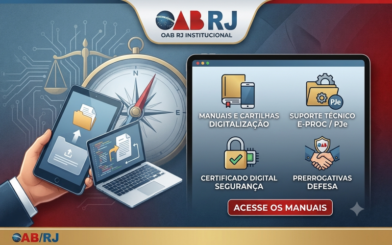OABRJ disponibiliza repositório de manuais e cartilhas digitais para apoiar a advocacia fluminense