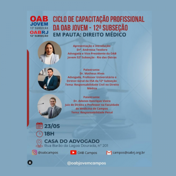 CICLO DE CAPACITAÇÃO PROFISSIONAL DA OABJOVEM