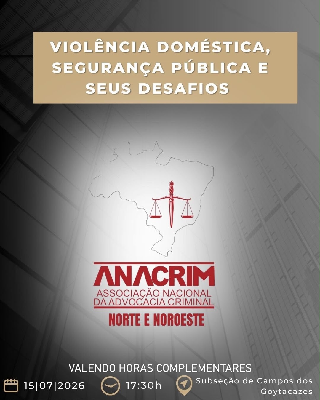 PALESTRAS: VIOLENCIA DOMÉSTICA, SEGURANÇA PÚBLICA E SEUS DESAFIOS