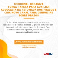 FORÇA-TAREFA PARA AUXILIAR ADVOCACIA: Prazos